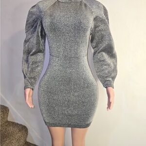 BCBGMaxAzria Metallic Long Sleeve Dress